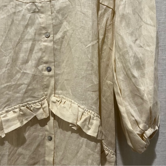 NWT VRG GRL Bonita Linen Ruffle Maxi Dress Cream Australia Brand - Picture 11 of 12